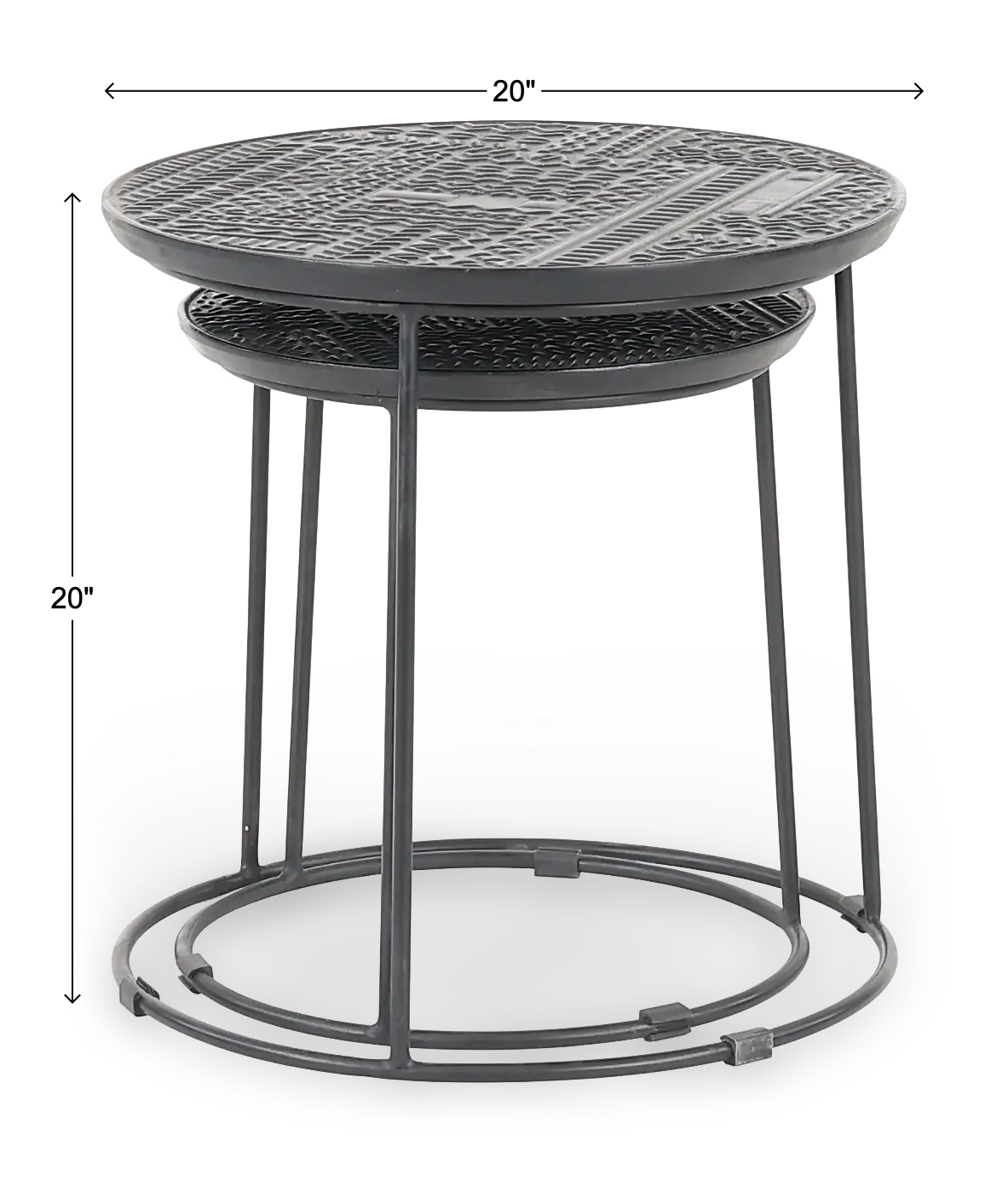 Dark Brown Nesting Tables Set of 2-3
