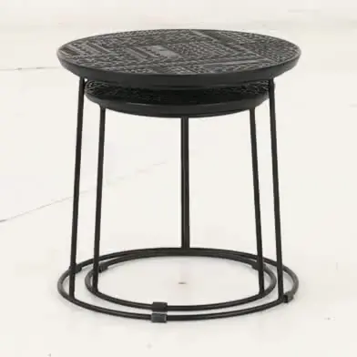 Dark Brown Nesting Tables Set of 2-5
