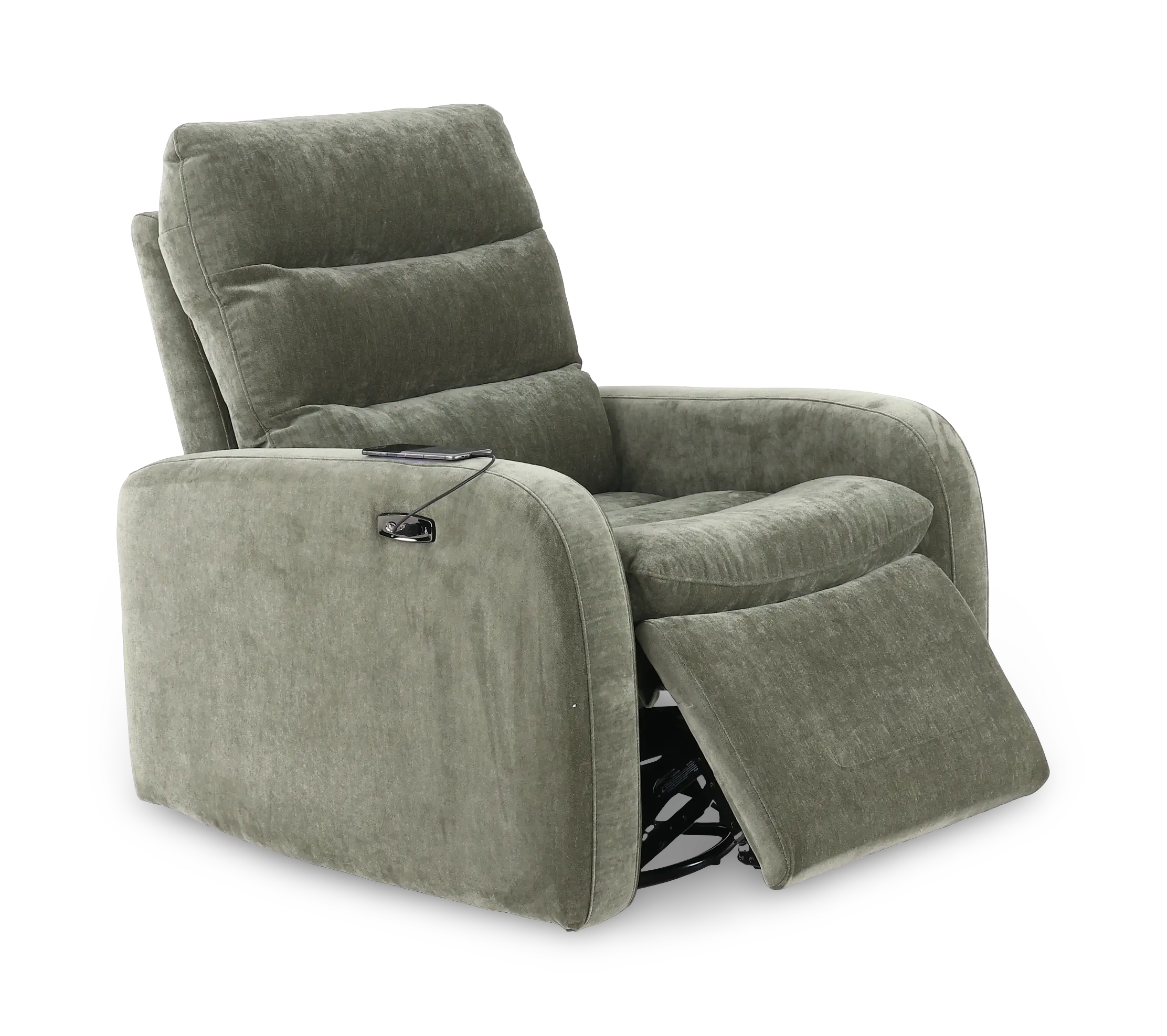 Celeste Forest Green Power Swivel Glider Recliner-4