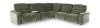 Celeste Forest Green 6 Piece Power Reclining Sectional