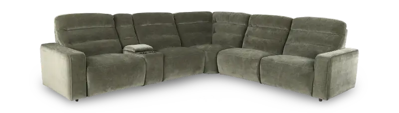 Celeste Forest Green 6 Piece Power Reclining Sectional