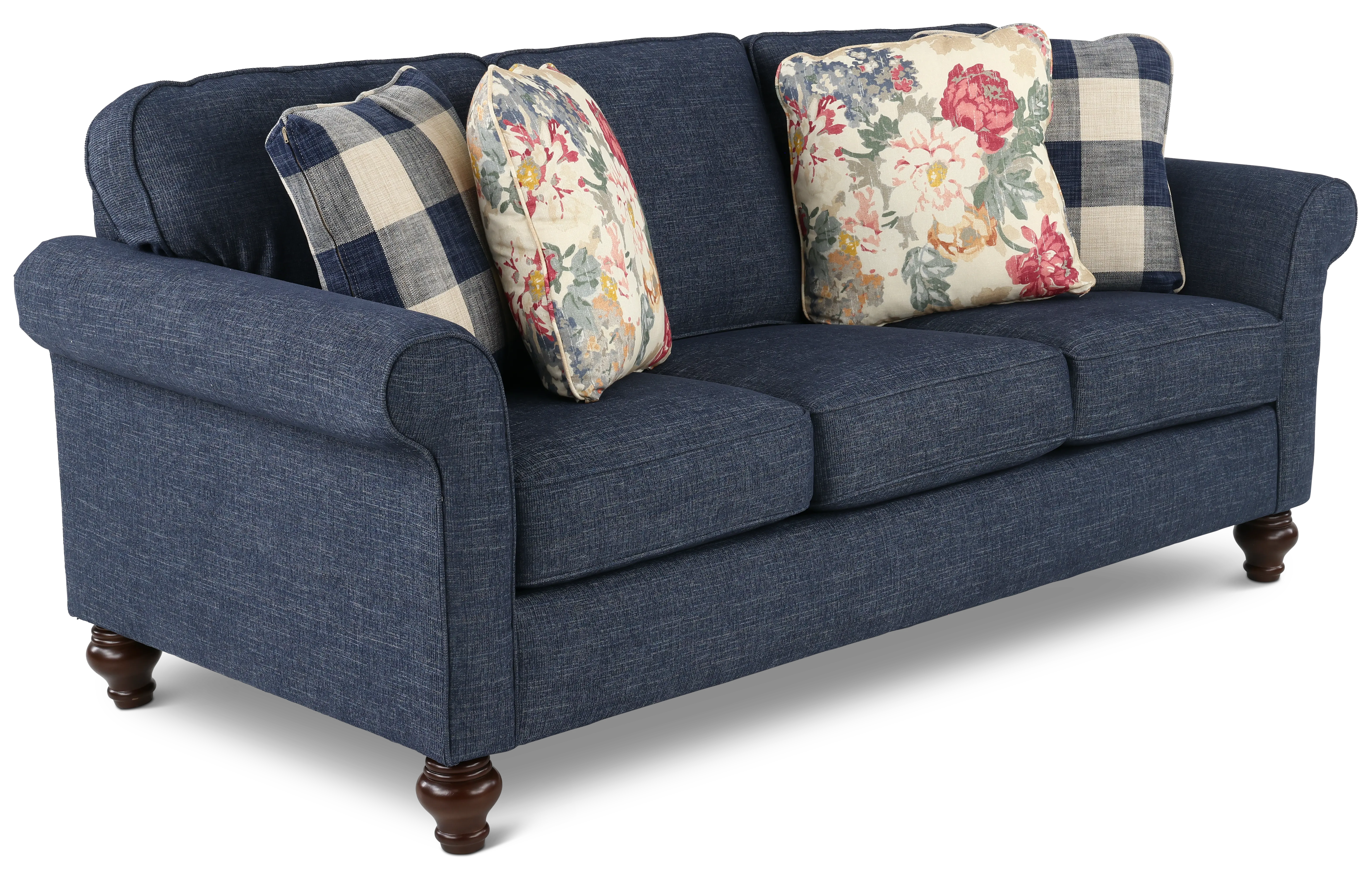 Adam Denim Blue Traditional Sofa-1