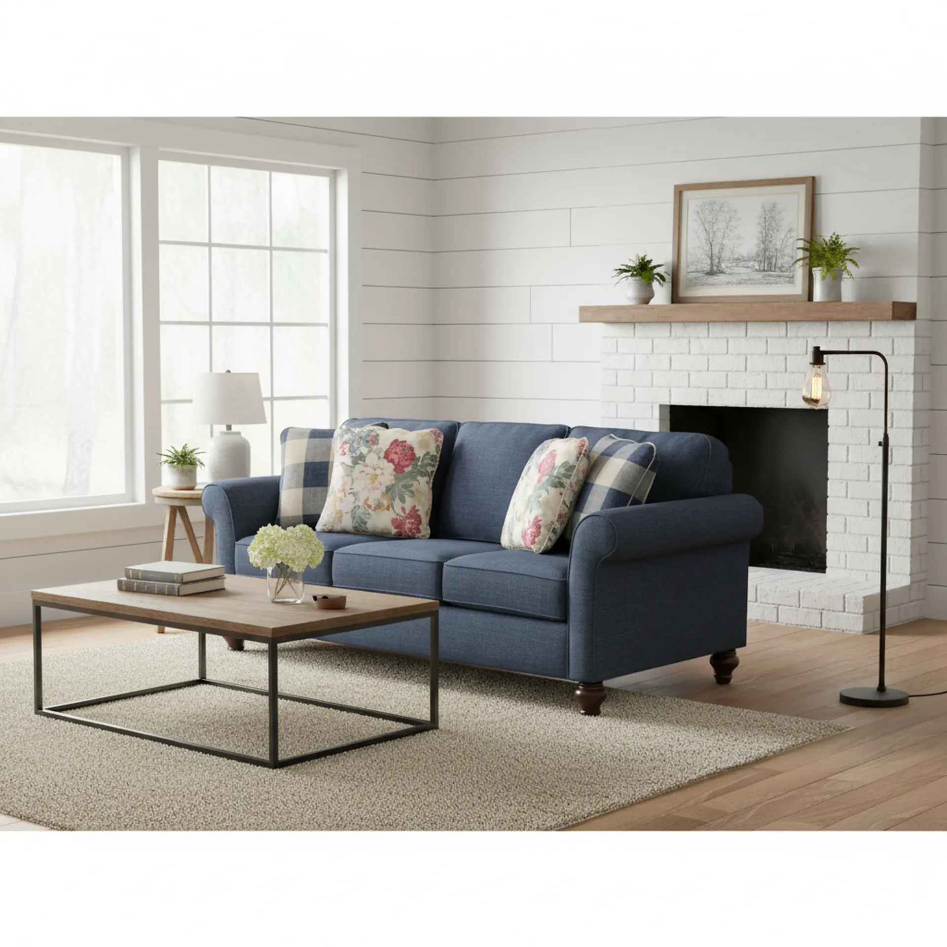 Adam Denim Blue Traditional Sofa-2