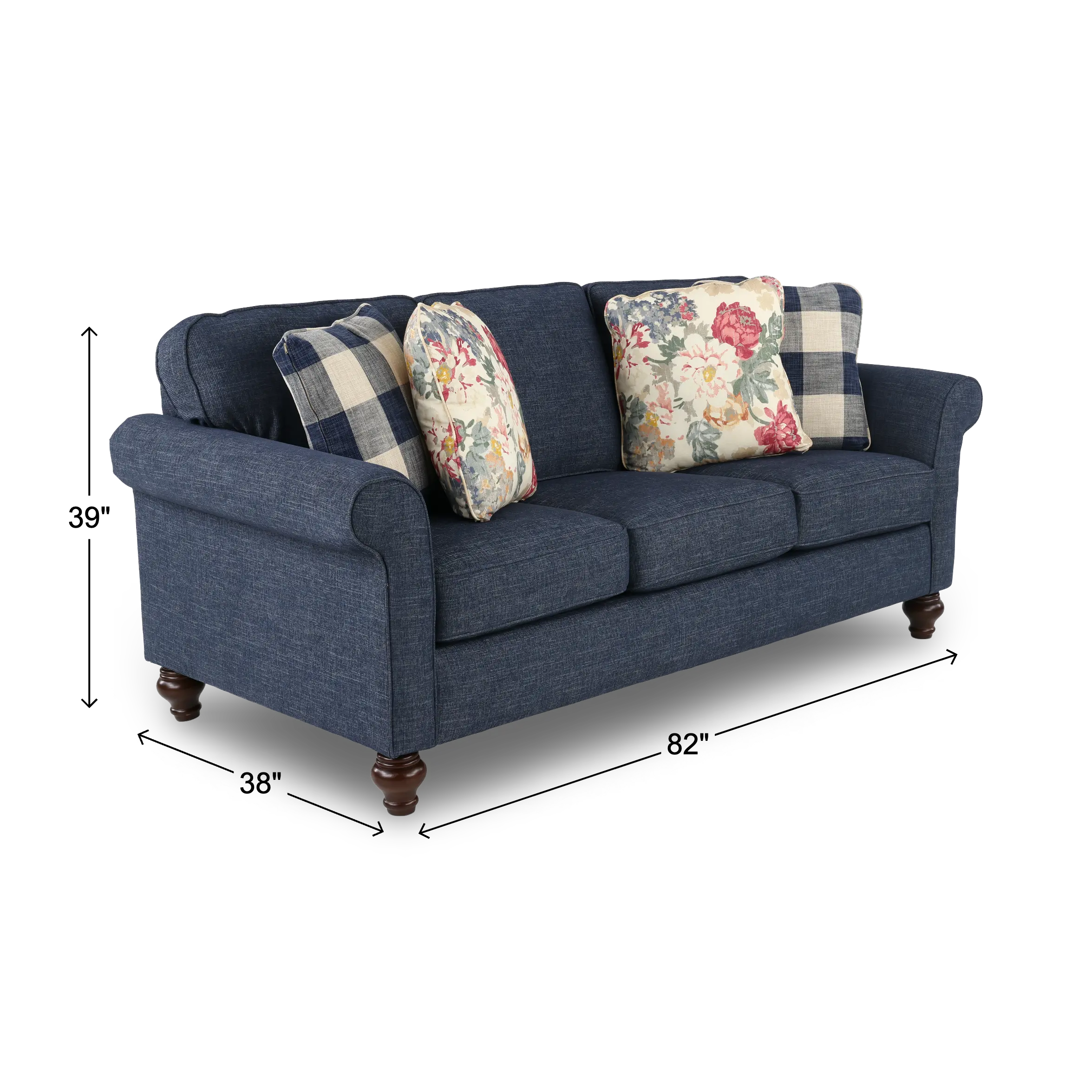 Adam Denim Blue Traditional Sofa-3