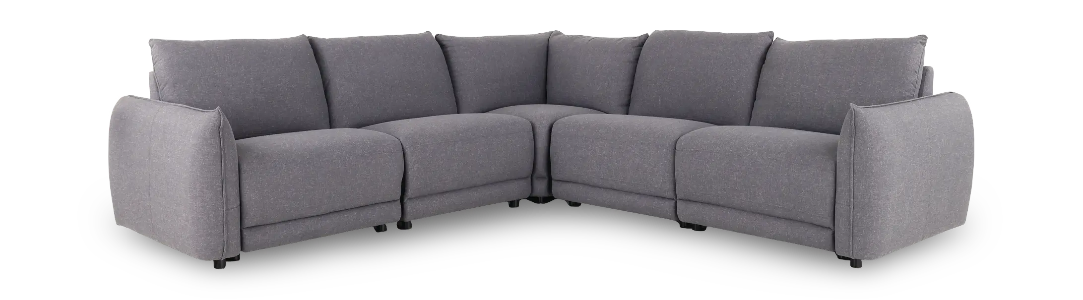 Cambridge Blue-Gray 5 Piece Power Reclining Sectional-1