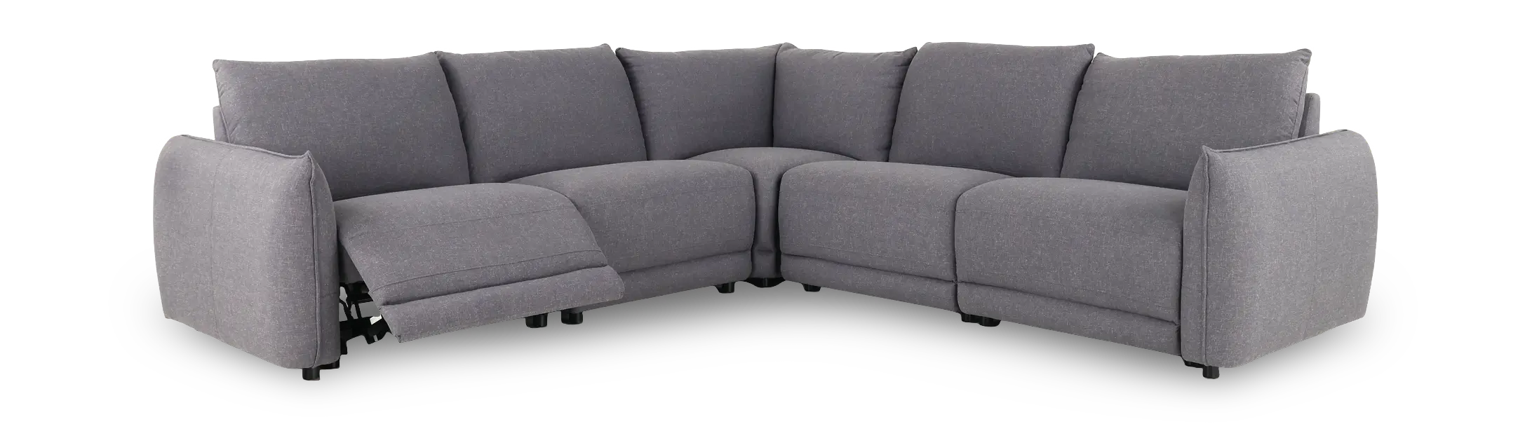 Cambridge Blue-Gray 5 Piece Power Reclining Sectional-4