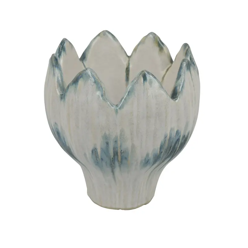 Tulip Green and White Vase