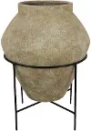 Orla Rustic Planter with Metal Base