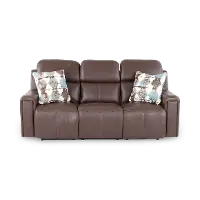 63151/1286-09/3086-09 Arezzo Chocolate Brown Leather Power Reclining Sofa