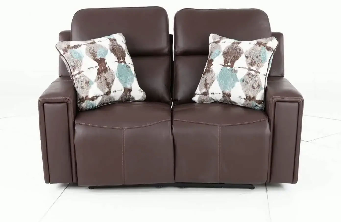 63152/1286-09/3086-09 Arezzo Chocolate Brown Leather Power Reclining Loveseat-10