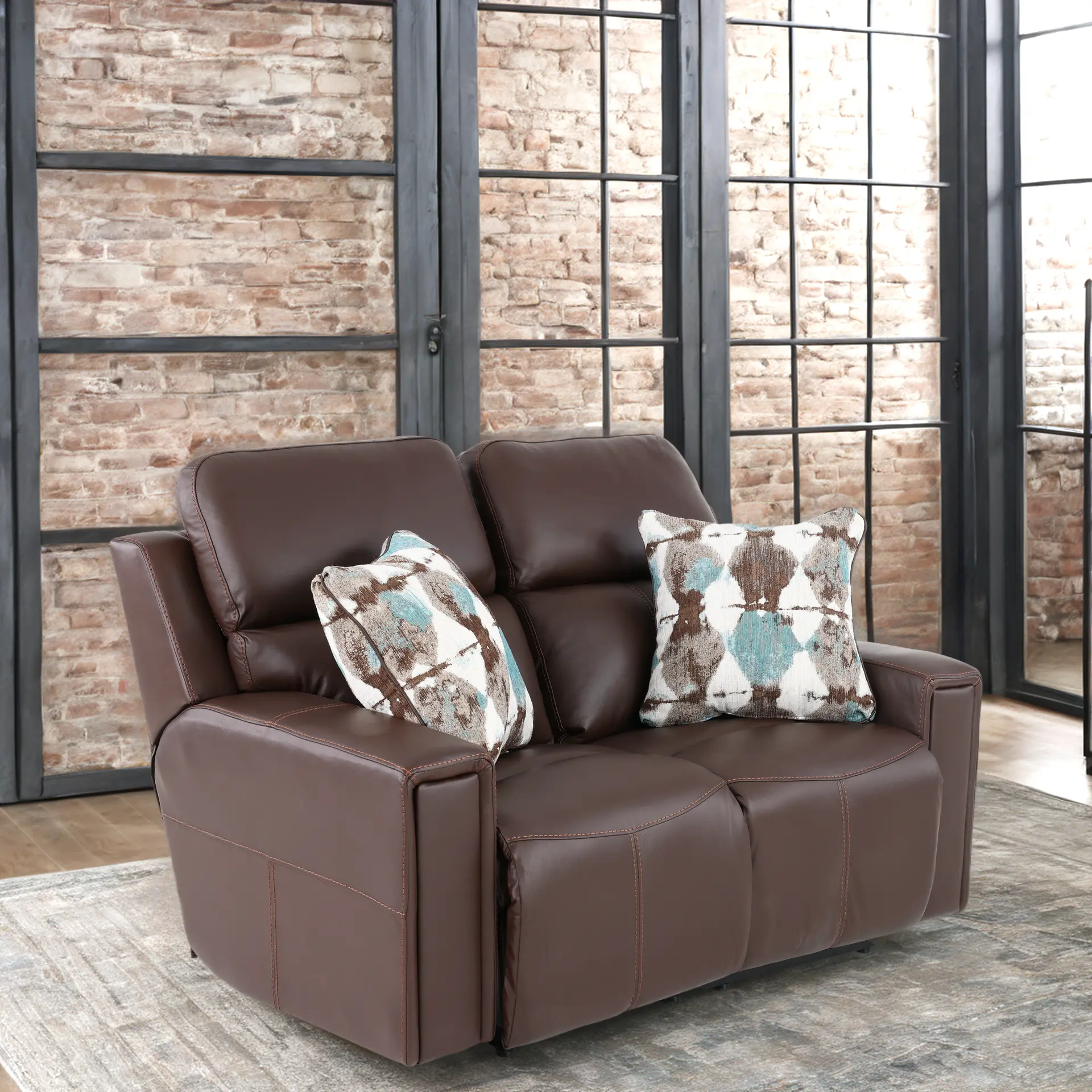 63152/1286-09/3086-09 Arezzo Chocolate Brown Leather Power Reclining Loveseat-11
