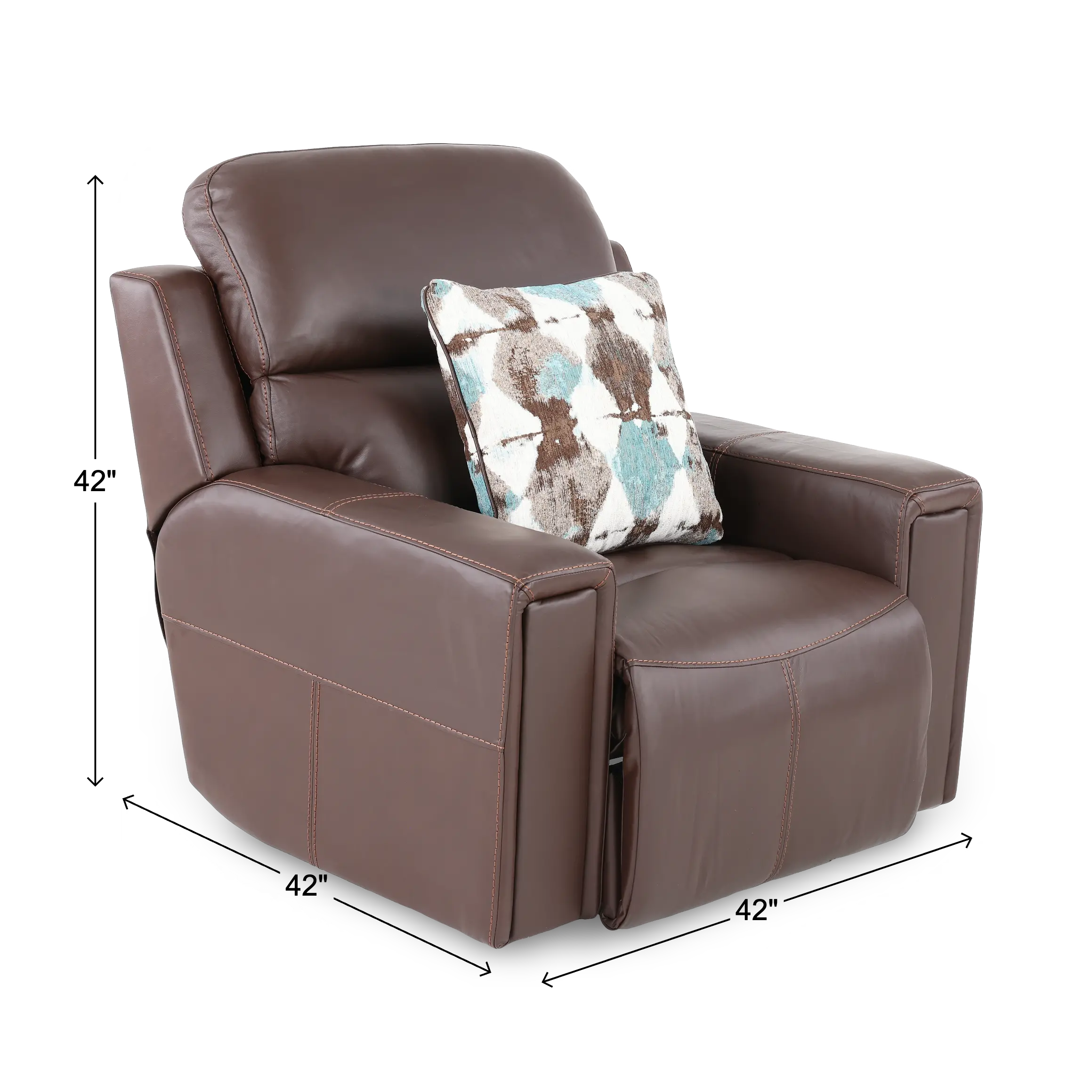 63150-7/1286-09/3086-09 Arezzo Chocolate Brown Leather Power Recliner-3