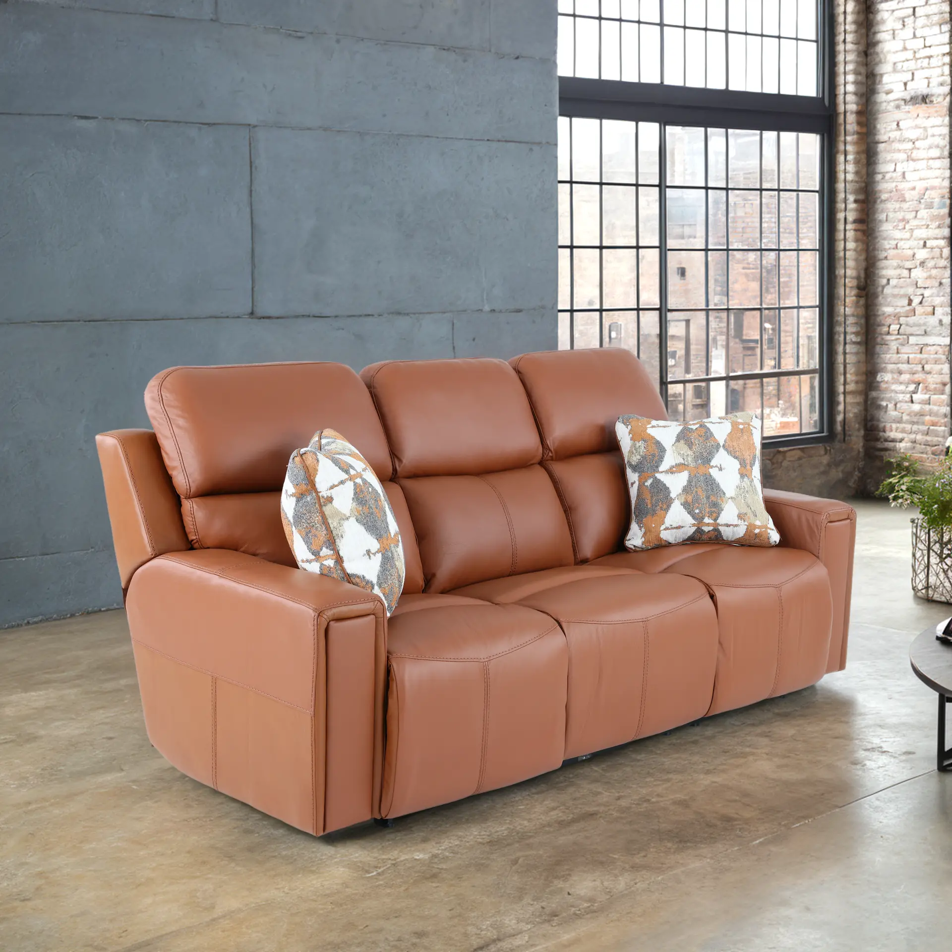 63151/1286-26/3086-26 Arezzo Whiskey Brown Leather Power Reclining Sofa-11