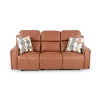 63151/1286-26/3086-26 Arezzo Whiskey Brown Leather Power Reclining Sofa