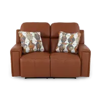 63152/1286-26/3086-26 Arezzo Whiskey Brown Leather Power Reclining Loveseat