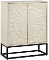Off White Two Door Bar Cabinet