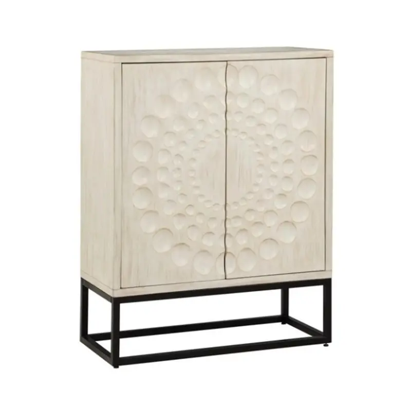 Off White Two Door Bar Cabinet