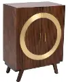 Brown Two Door Tall Wine Cabinet