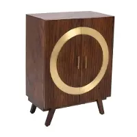 Brown Two Door Tall Wine Cabinet