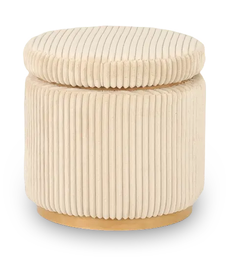 Cream Round Ottoman-1