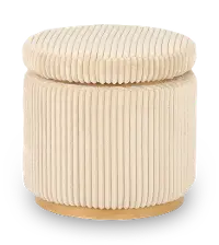 Cream Round Ottoman