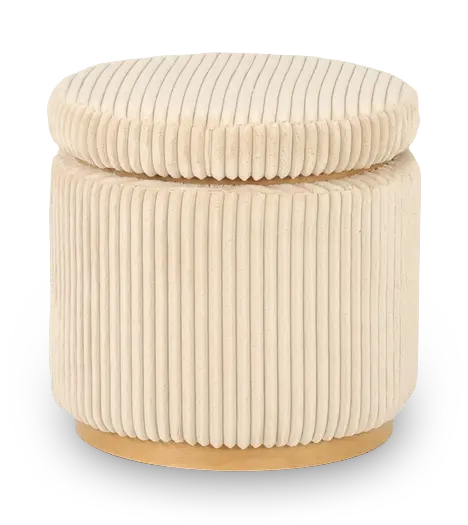 Cream Round Ottoman-4