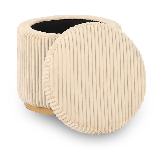 Cream Round Ottoman-5