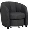 Elliot Charcoal Gray Accent Chair with Ottoman