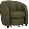 Elliot Green Accent Chair with Ottoman