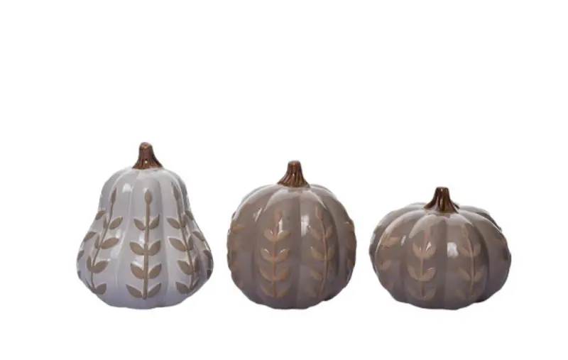 Large Neutral Pumpkin with Pattern
