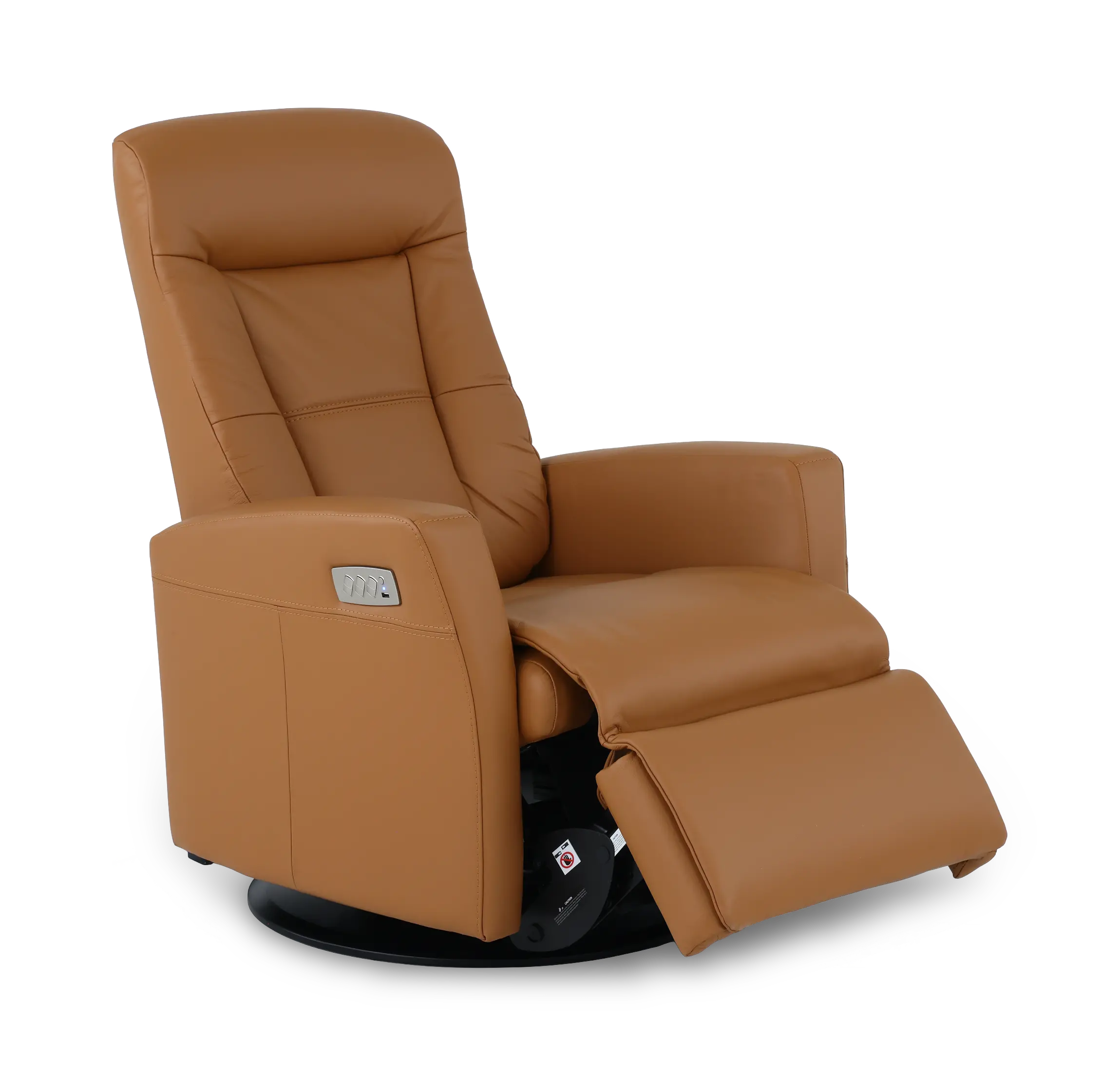 Grove Straw Standard Leather Swivel Glider Power Recliner with Adjustable Headrest-5