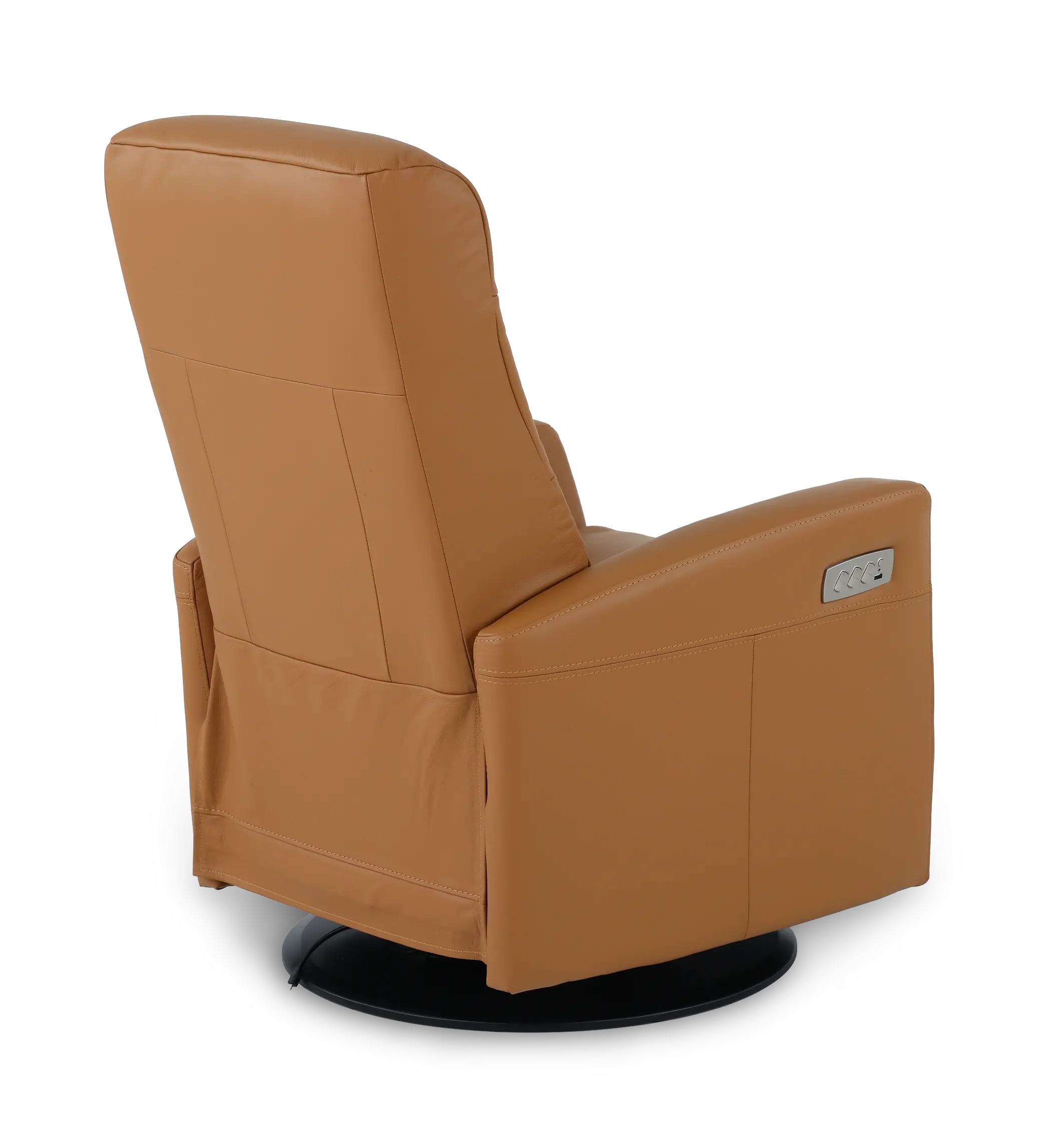 Grove Straw Standard Leather Swivel Glider Power Recliner with Adjustable Headrest-7