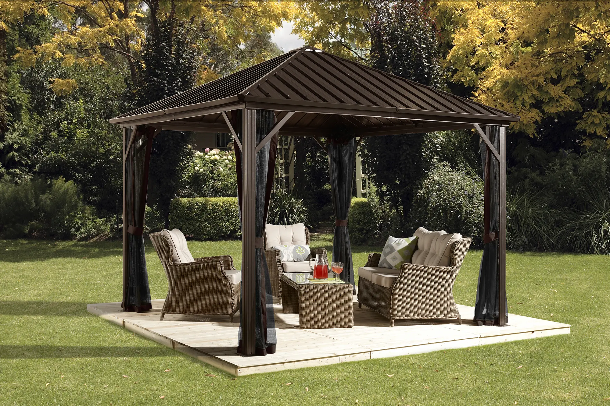 Sojag Dakota 10' Dark Brown Gazebo-2