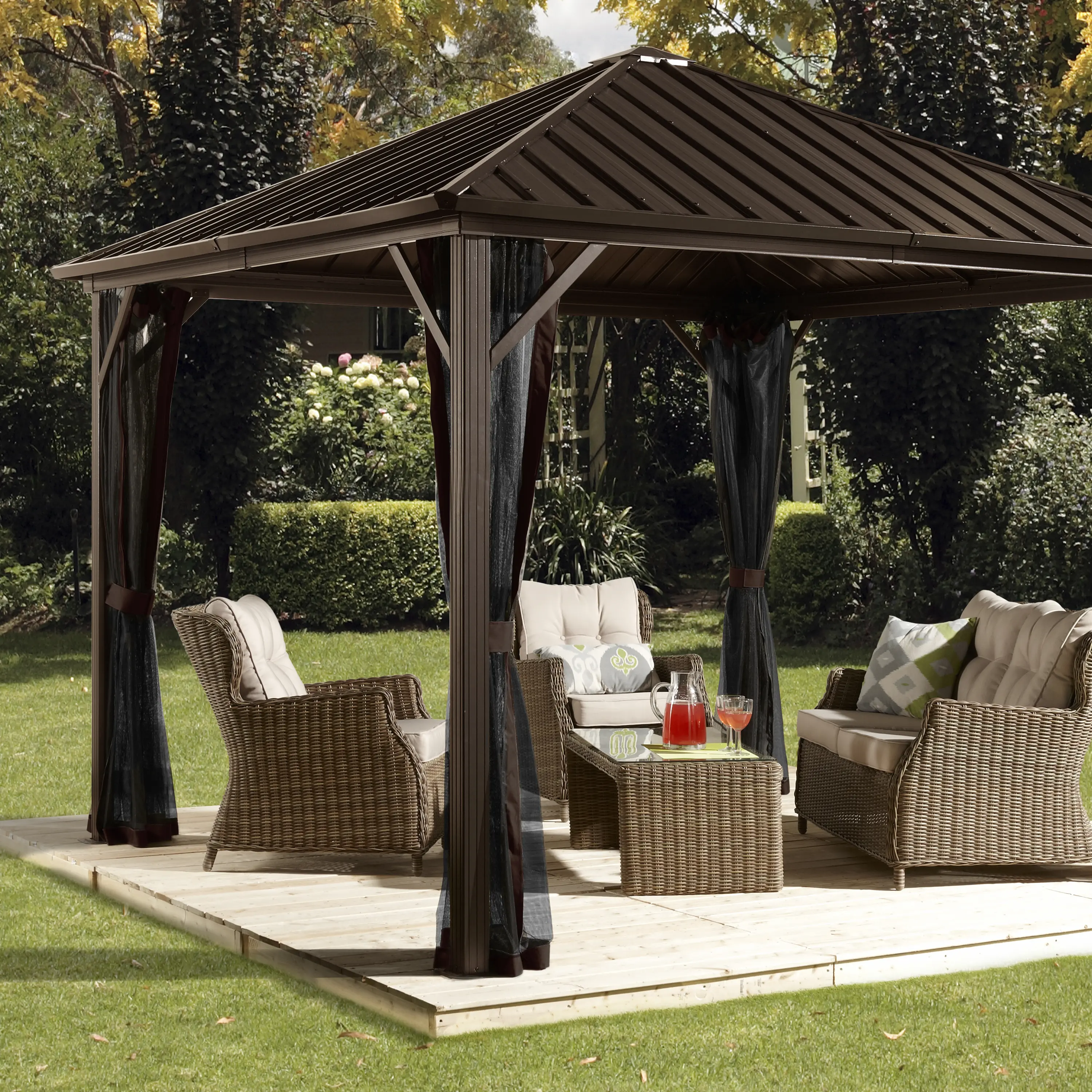 Sojag Dakota 10 x 12 Dark Brown Gazebo-2