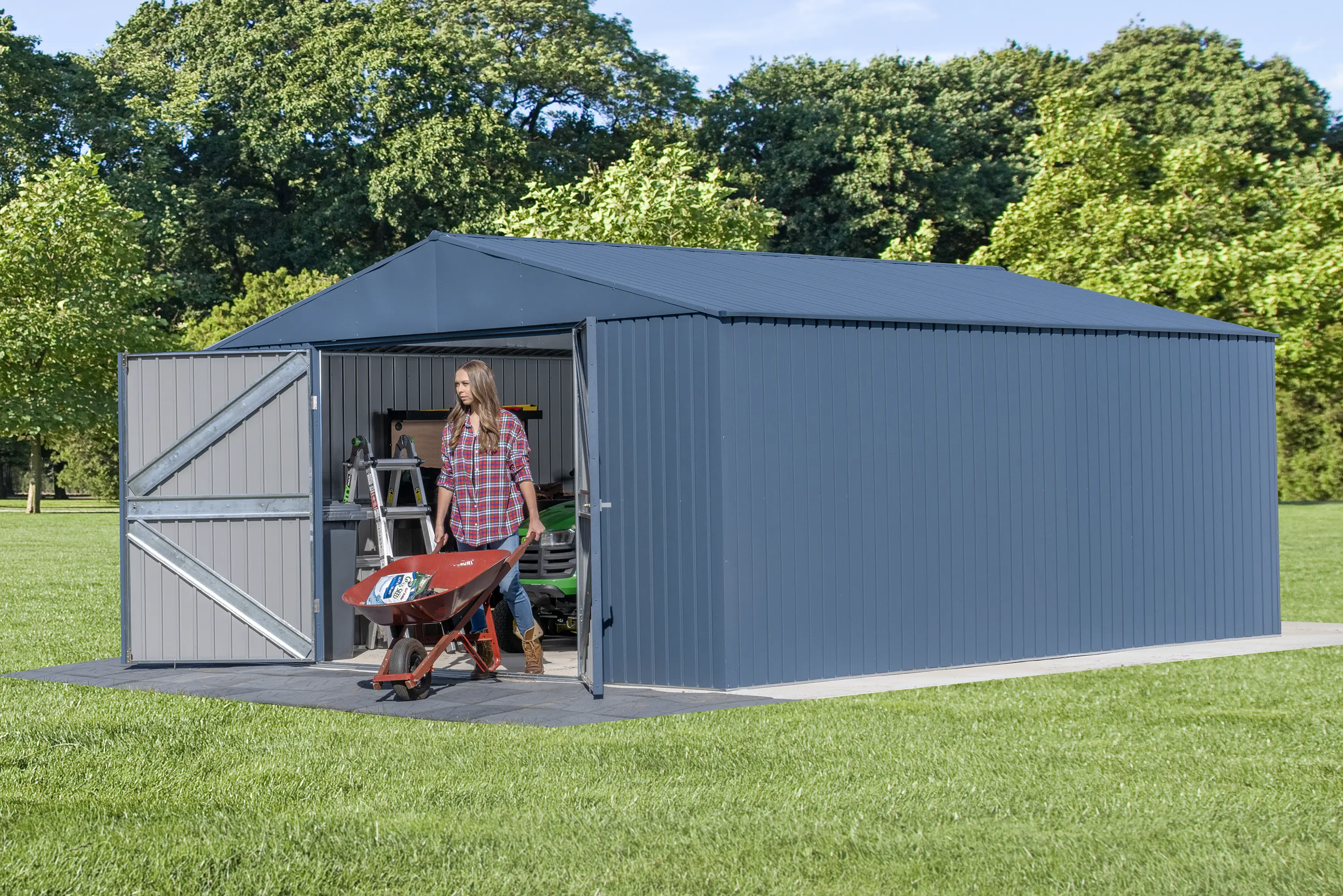 Arrow Elite 14 x 16 Blue Gray Storage Shed-2