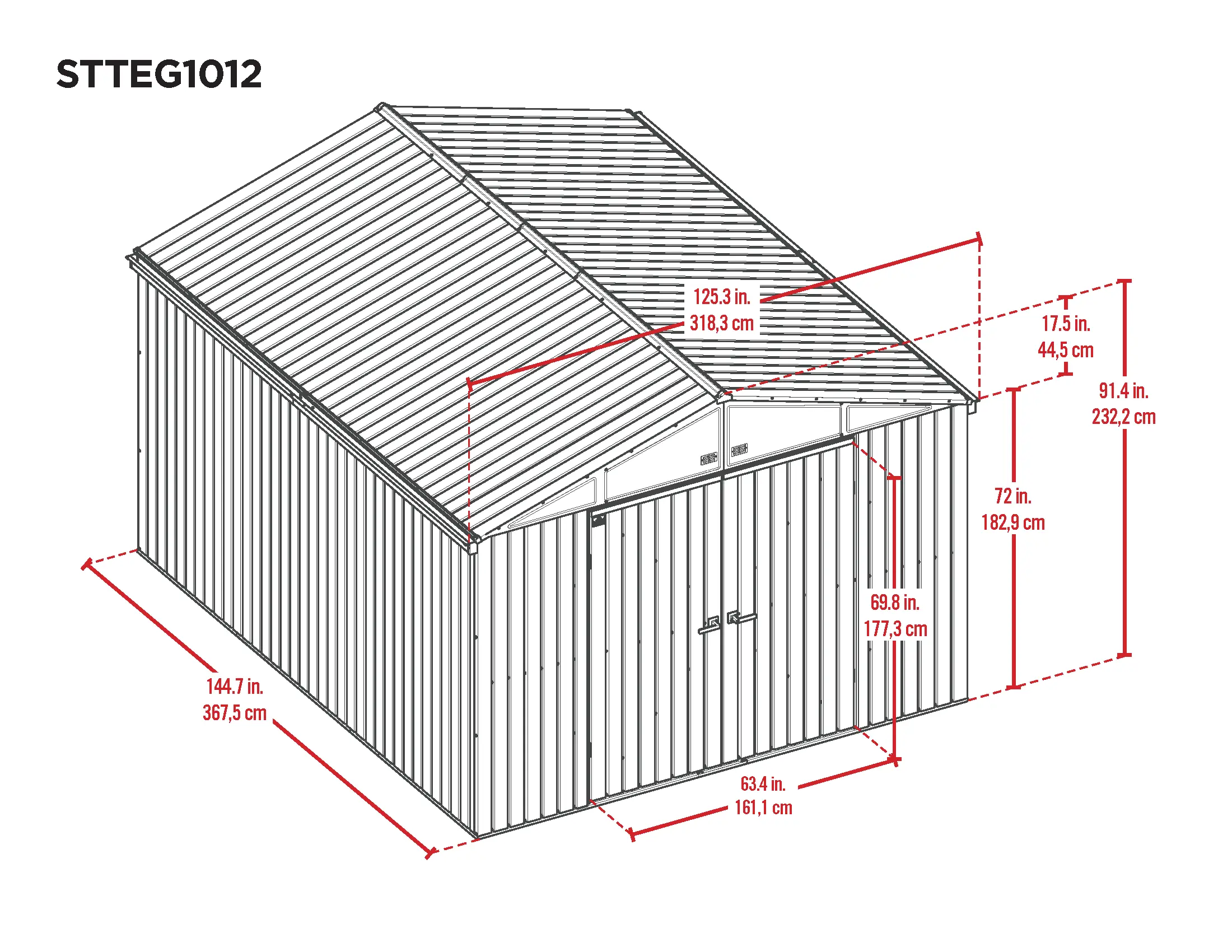 Scotts 10 x 12 Green Metal Storage Shed-13