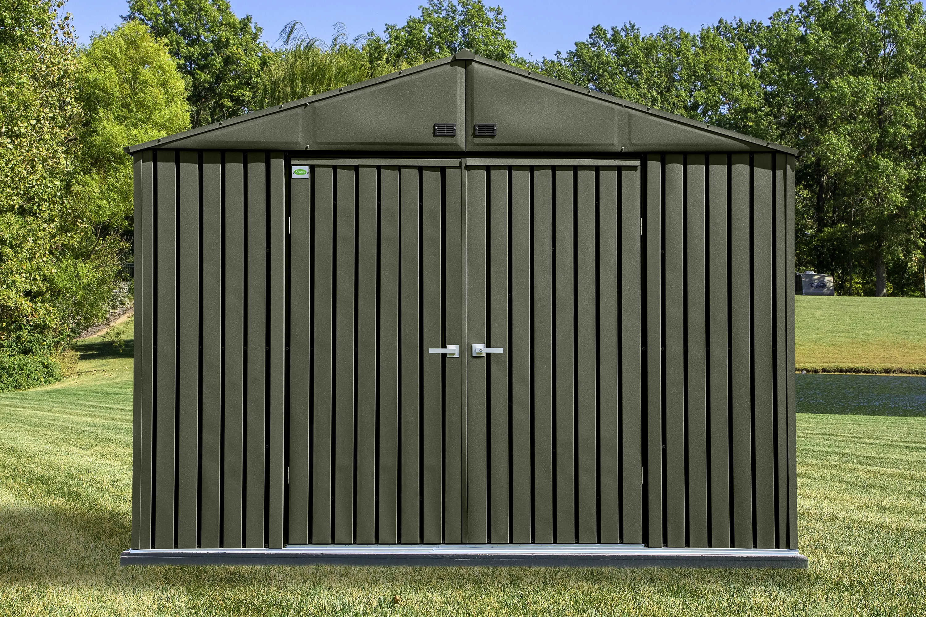 Scotts 10 x 12 Green Metal Storage Shed-2