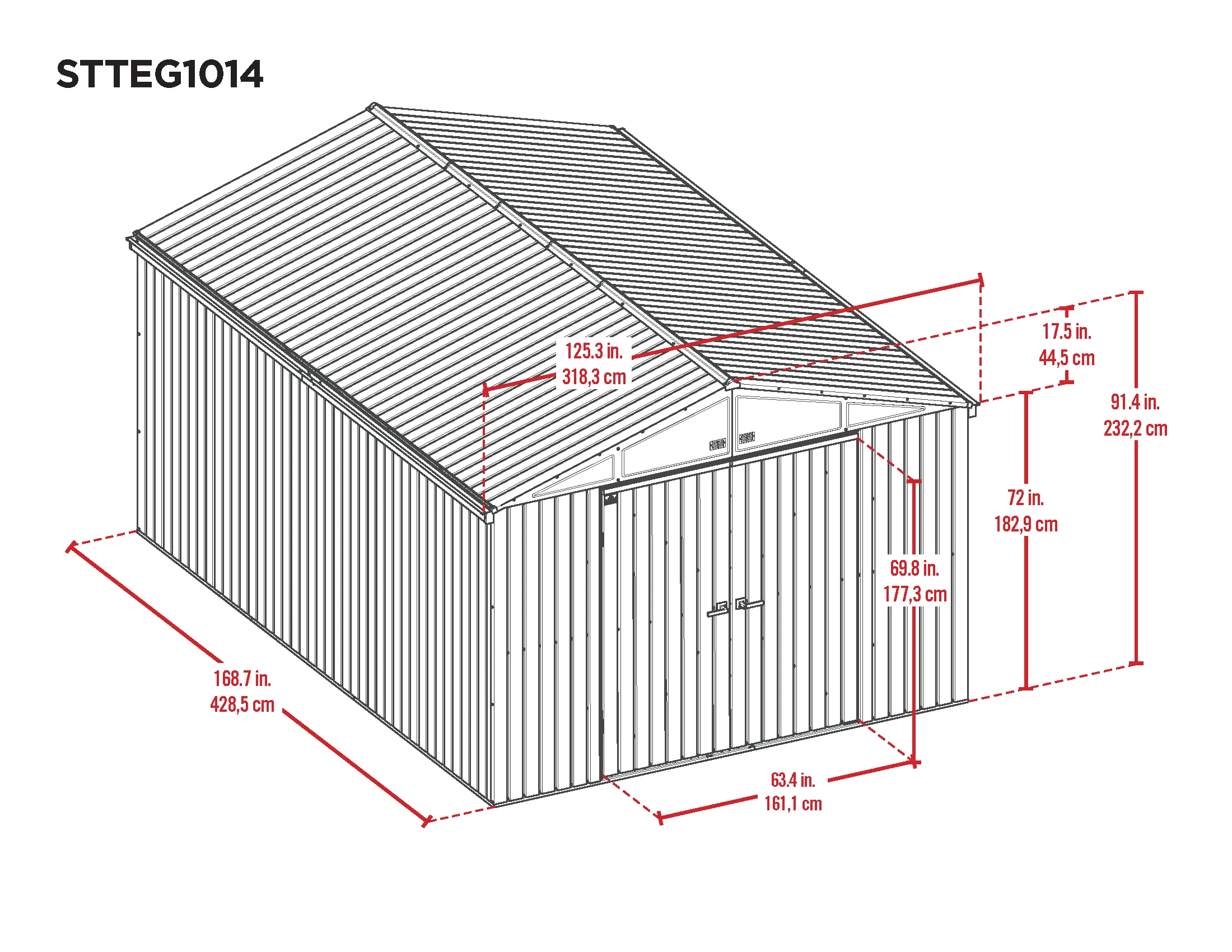 Scotts 10 x 14 Green Metal Storage Shed-11