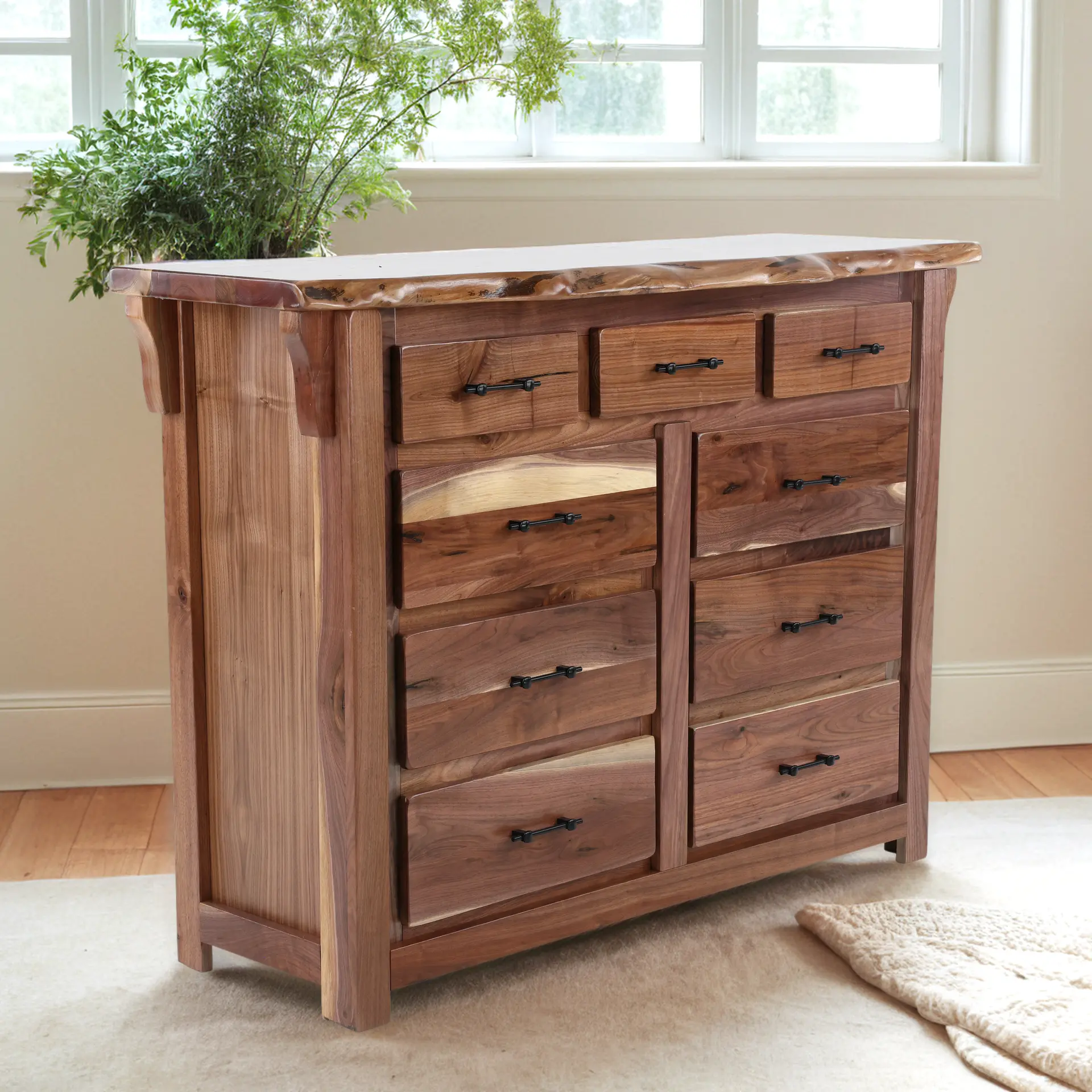 Live Edge Walnut Dresser-11