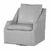 Asher Light Gray Leather Swivel Chair