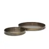 Varun Large Round Antique Brass Tray