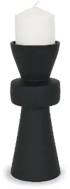Odilia Small Matte Black Natural Candleholder