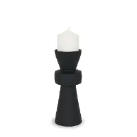 Odilia Small Matte Black Natural Candleholder