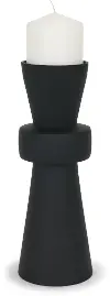 Odilia Large Matte Black Natural Candleholder