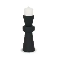 Odilia Large Matte Black Natural Candleholder