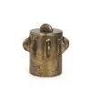 Small Deacon Antique Gold Metal Canister