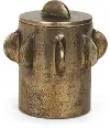 Small Deacon Antique Gold Metal Canister