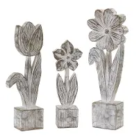 Small Potted Floral Stone Decor