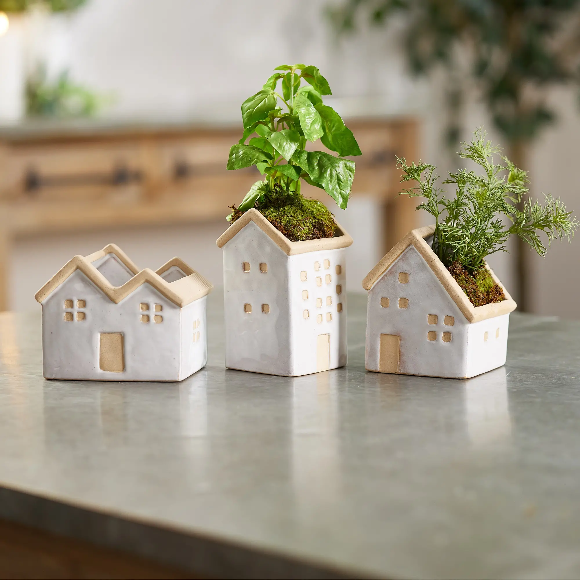 Adalyn Small Porcelain House Planter-2