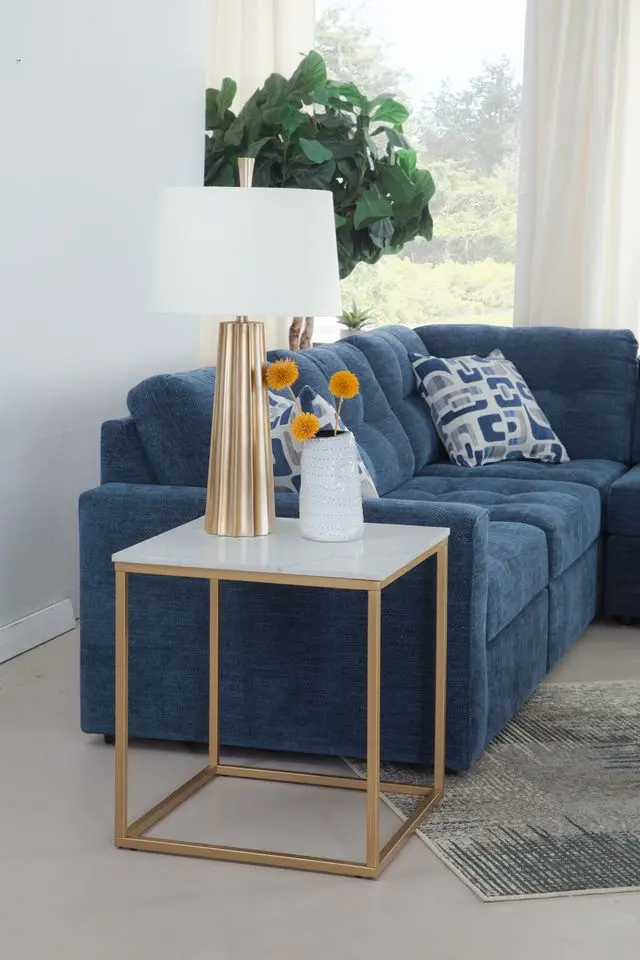 Santana Marble and Gold End Table-2